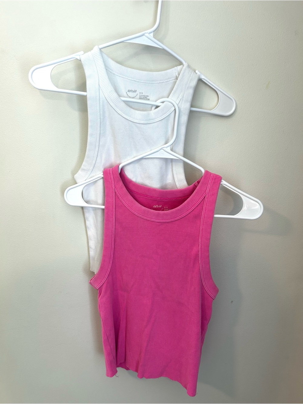 Bundle of 2 aerie High Neck Ribbed Tanks